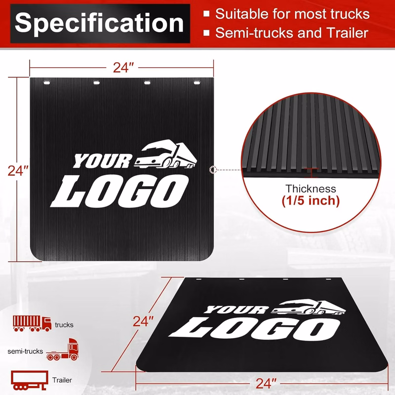 24"x24" Customized Logo Mud Flaps