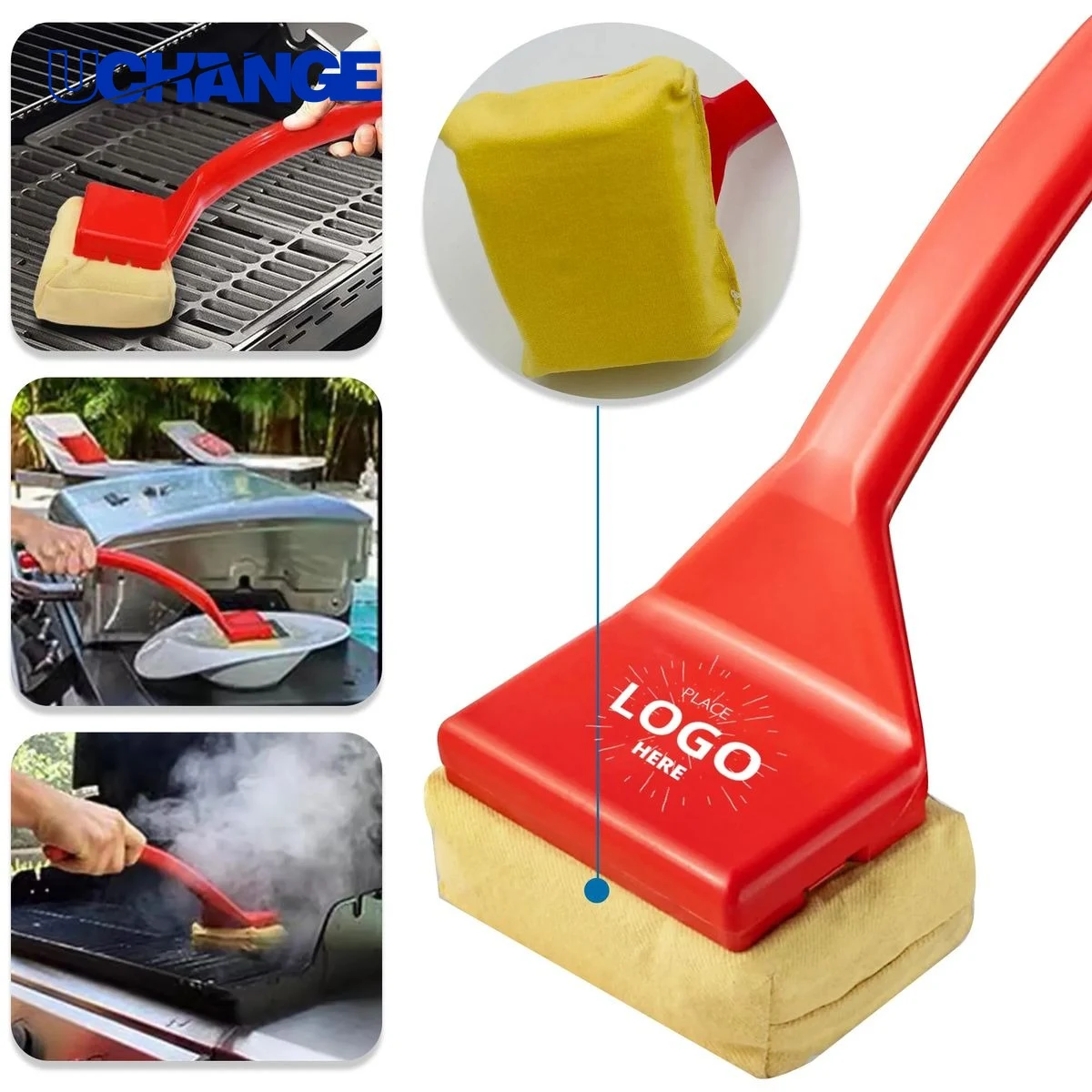 BBQ Replaceable Scraper Cleaning Head Tool for Grills 1