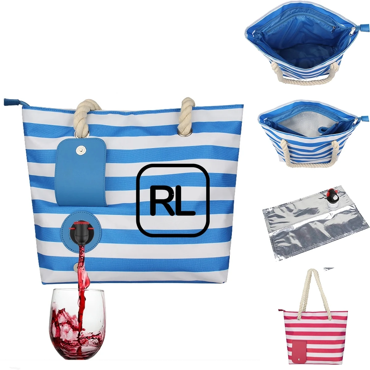 Beach Wine Insulated Tote Bag 1