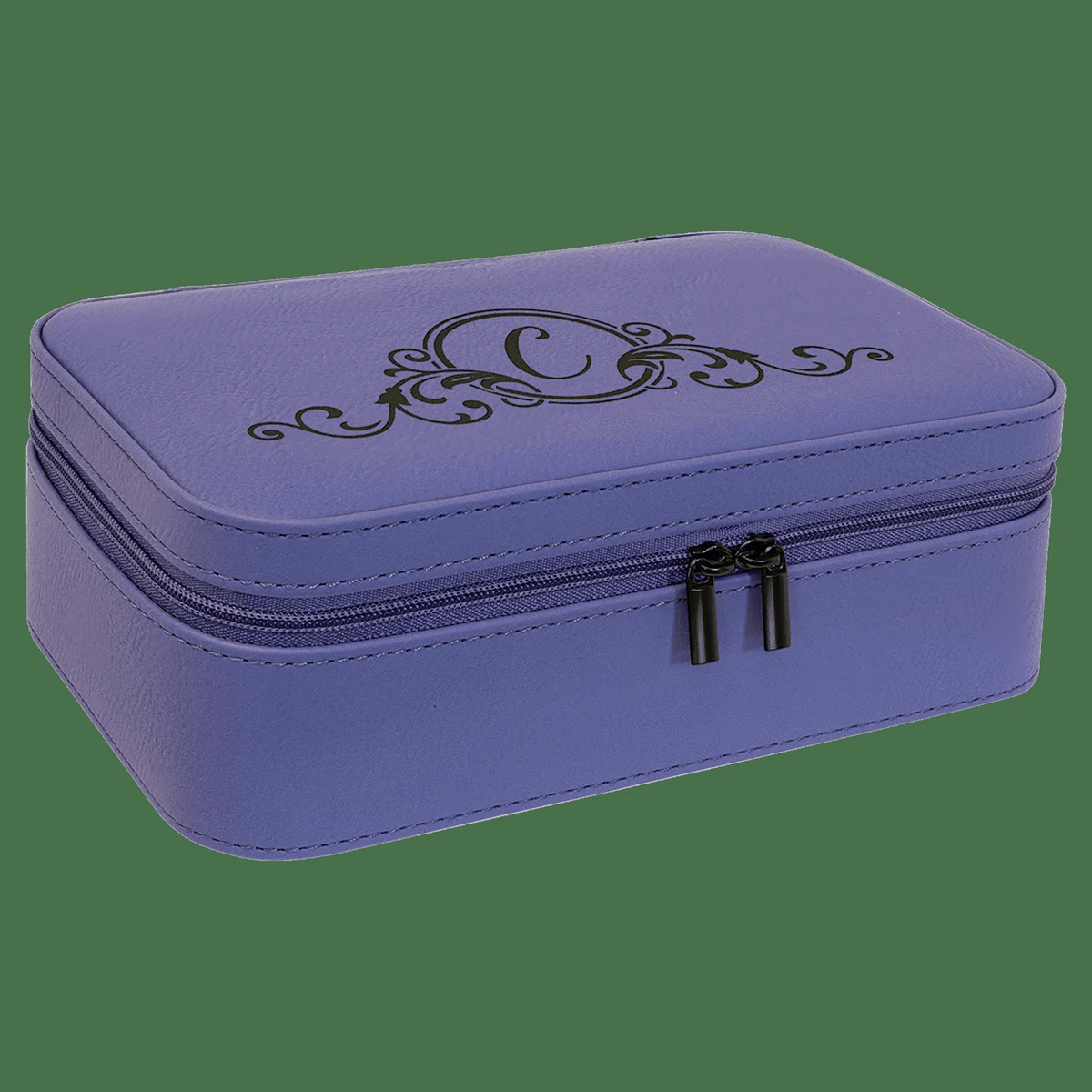 7 1/2" X 4 1/2" Purple Leatherette Jewelry Box 1