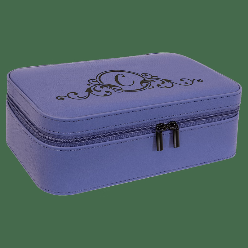 7 1/2" X 4 1/2" Purple Leatherette Jewelry Box
