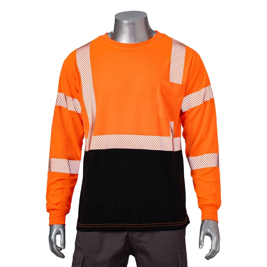 VISIPRO Long Sleeve Reflective Front Colorblock Safety Polo 1