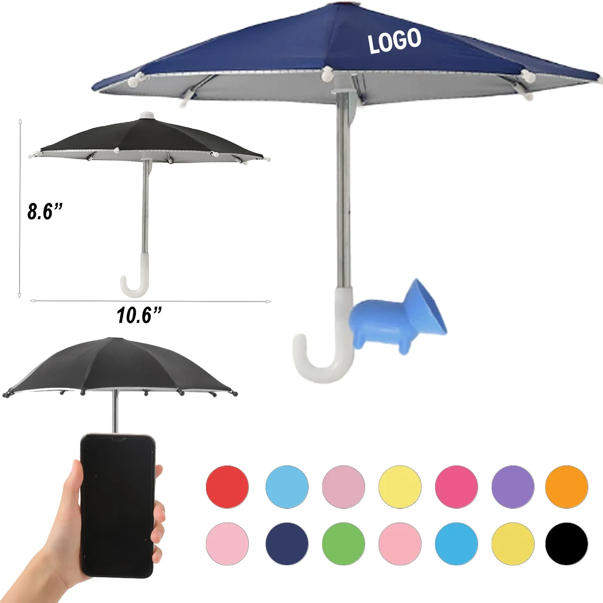 Mini Phone Umbrella With Silver UV Coating 1
