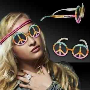 Tie Dye Peace Sign Costume Sunglasses 1