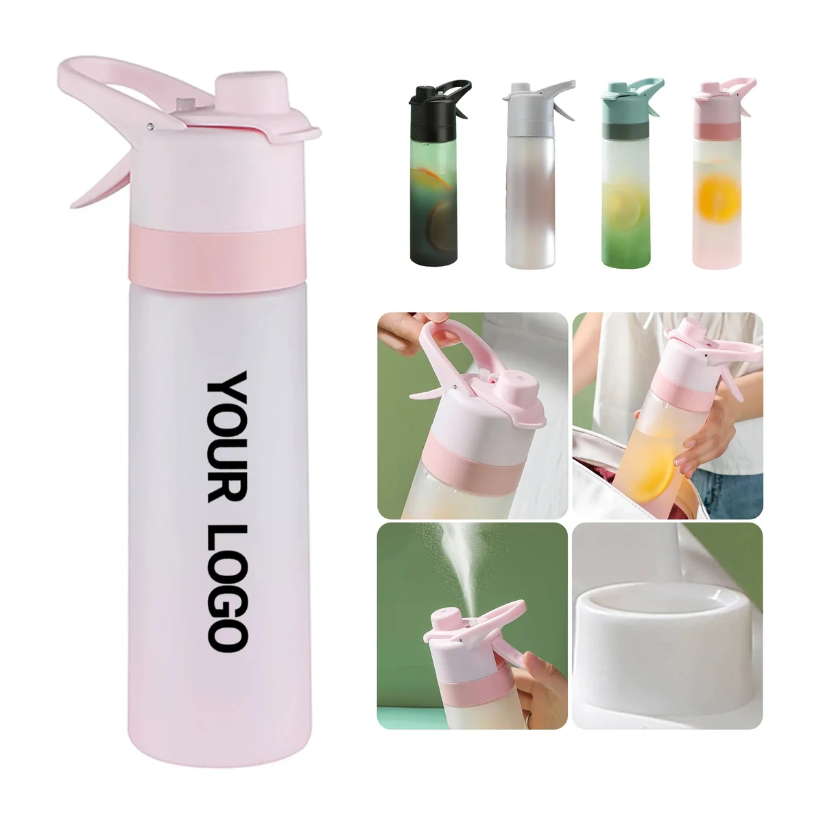 22 oz Frosted Sports Bottle with Carry Handle Design 1