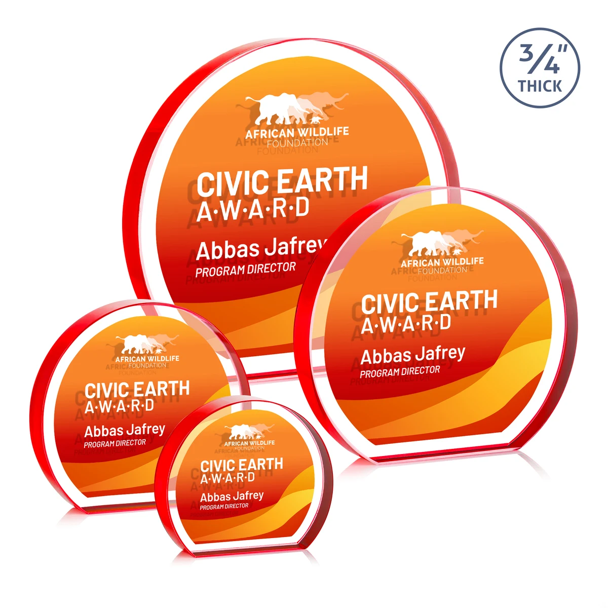 Maren Hemisphere VividPrint™ Double Sided Award - Red 1