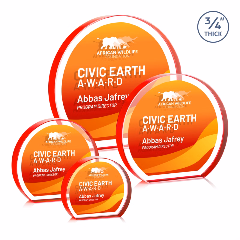 Maren Hemisphere VividPrint™ Double Sided Award - Red