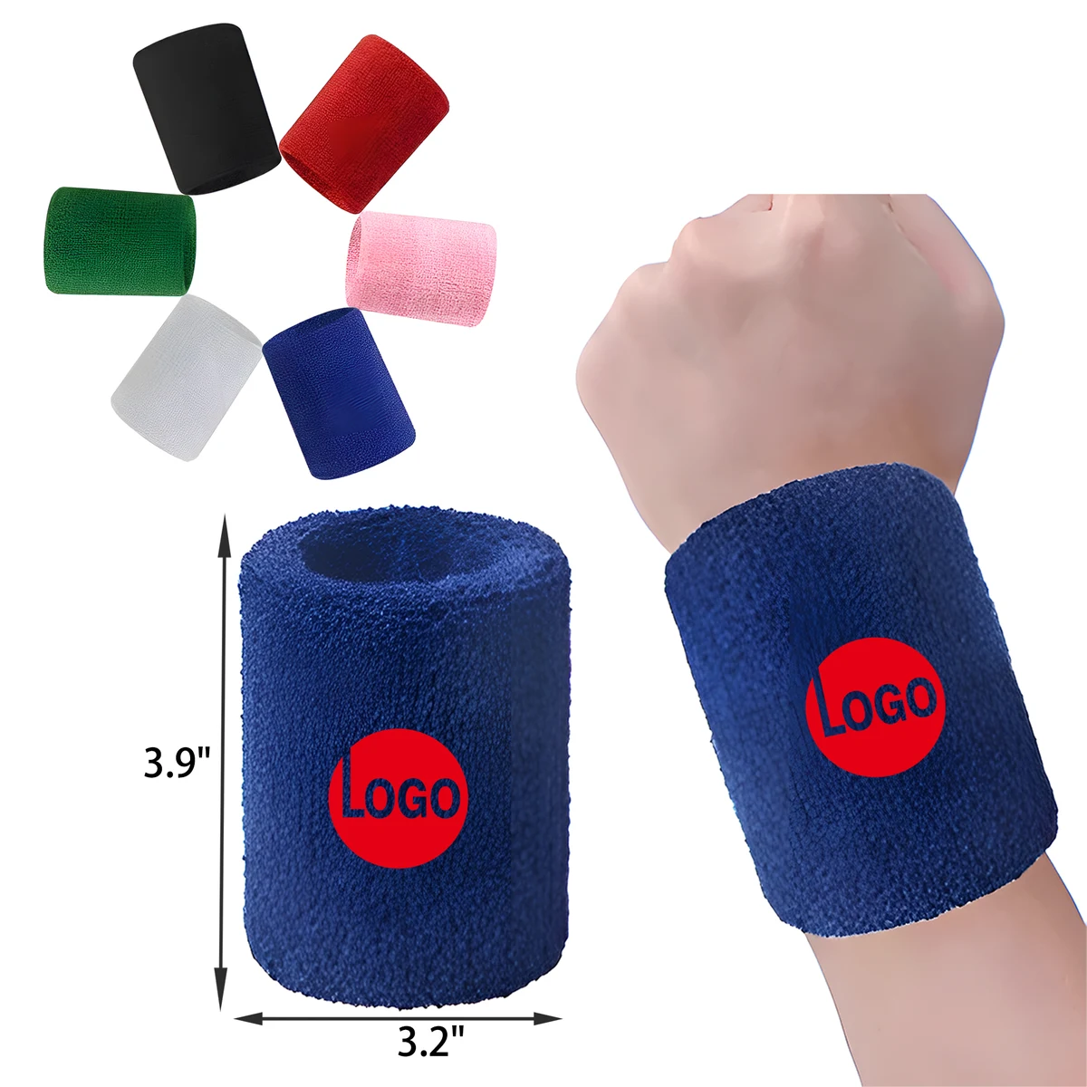 MOQ 50 PCS Comfortable Cotton Sports Wristband 1