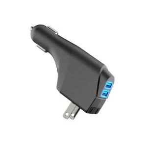 Dual Port USB Car + Wall Plug Charger with LED 1