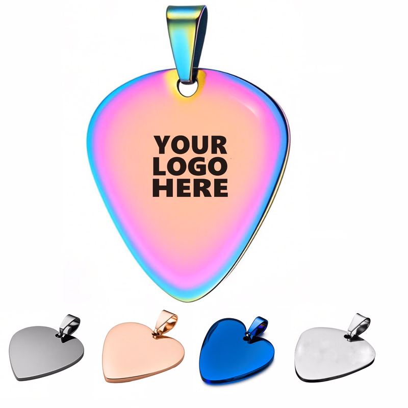 Stainless Steel Necklace with Guitar Plectrum Design