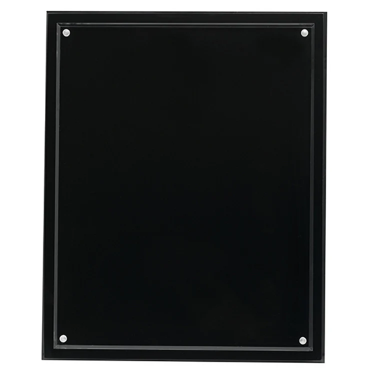 12" Magnetic Certificate/Insert Holder 1/4" Black Acrylic base with 1/4" Clear front Non-printed 1