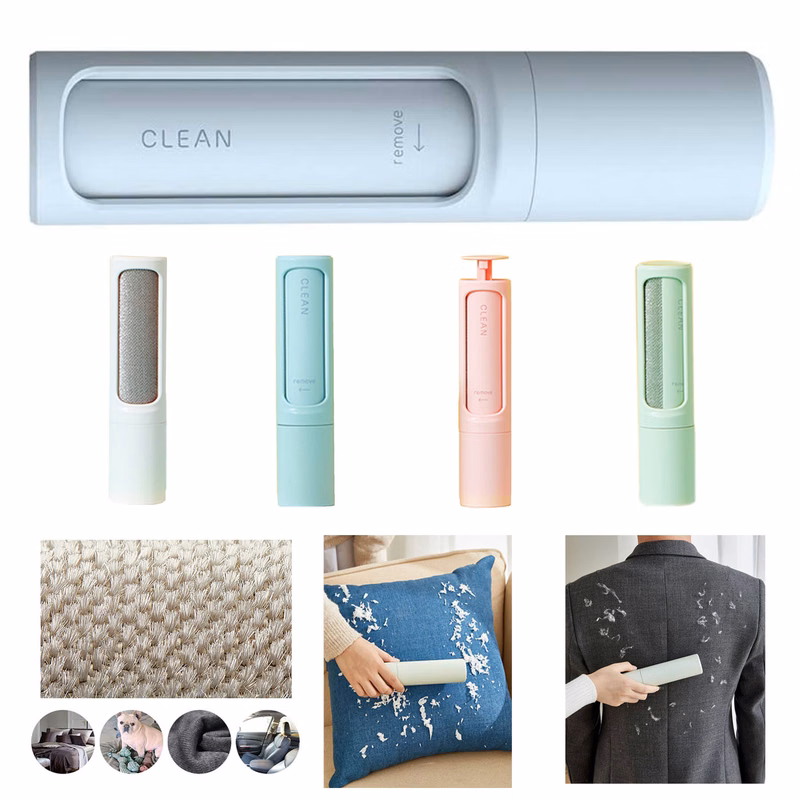 Hair Remover Brush With Cover Sofa Hair Sticky Brush Rotary Cylinder