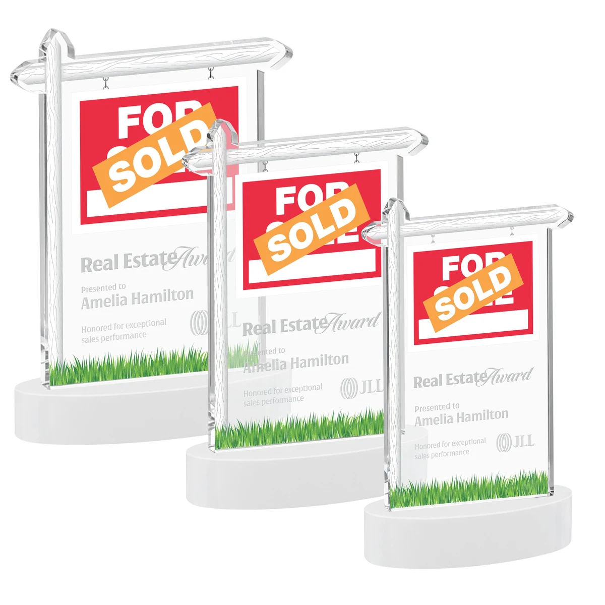Real Estate Award on Alberton Base - White 1