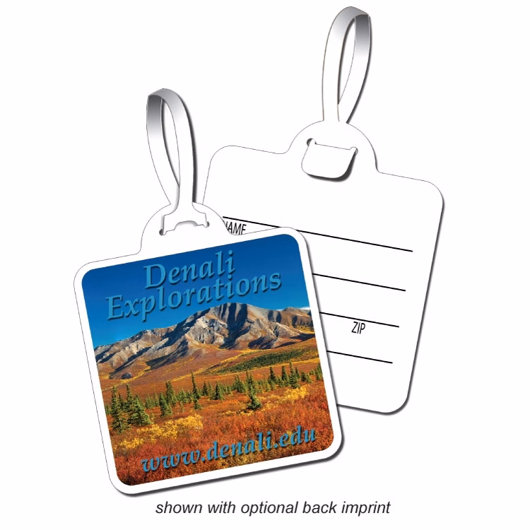 Square Plastic Easy-Lock Bag Tag (Full Color)