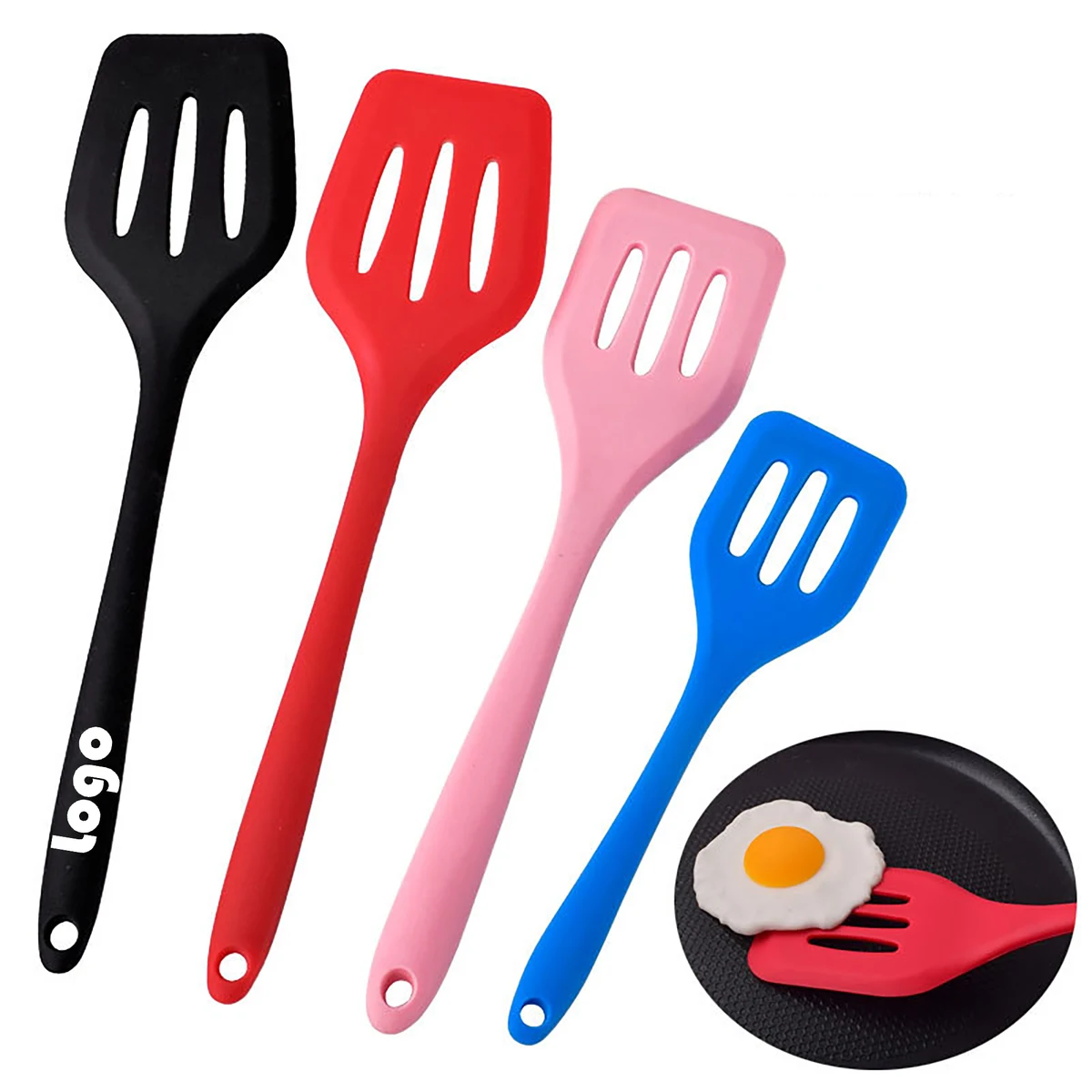 Silicone Slotted Frying Spatulas 1