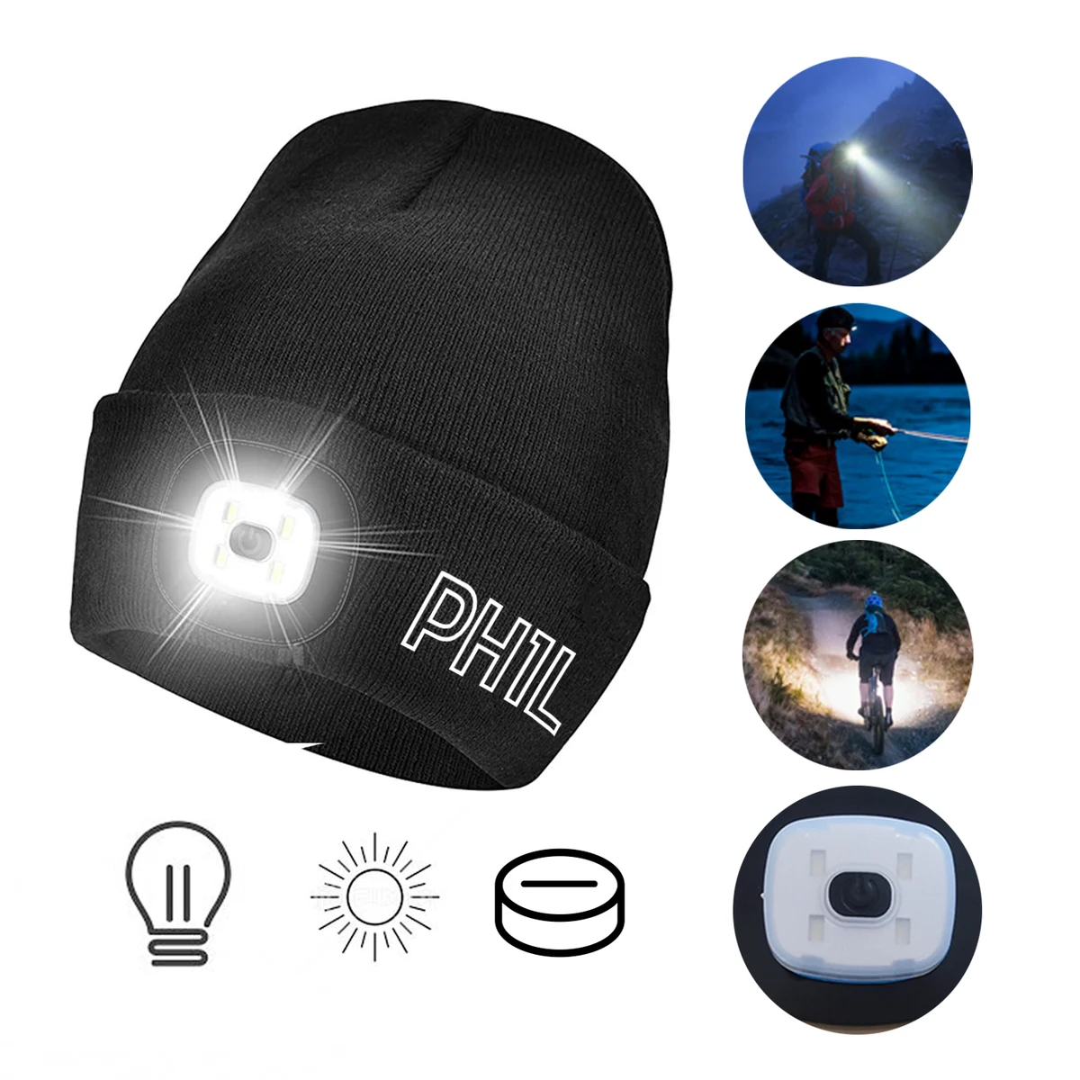 Rechargeable Unisex Beanie Hat with The Light 1