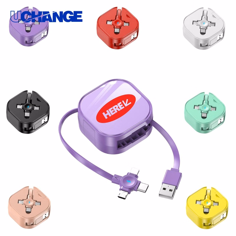 Cell Phone Holder with Retractable Data Cable