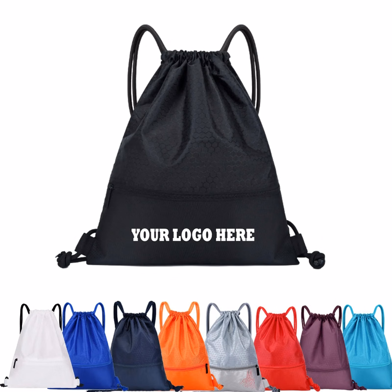Training Drawstring Backpack With Zipper Gym Bag MOQ 50PCS