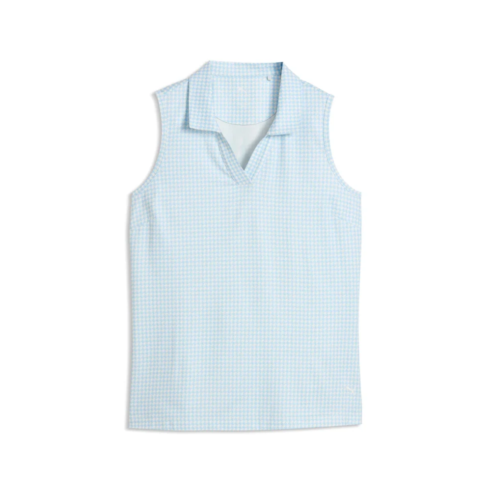 PUMA® Women's CLOUDSPUN Mono Check Sleeveless Golf Polo with Custom Logo 1