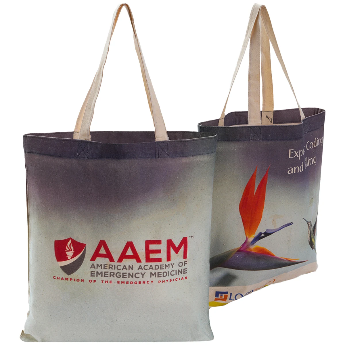 6 Oz. Natural Sublimated Convention Poly Canvas Tote Bag (15" x 16") 1