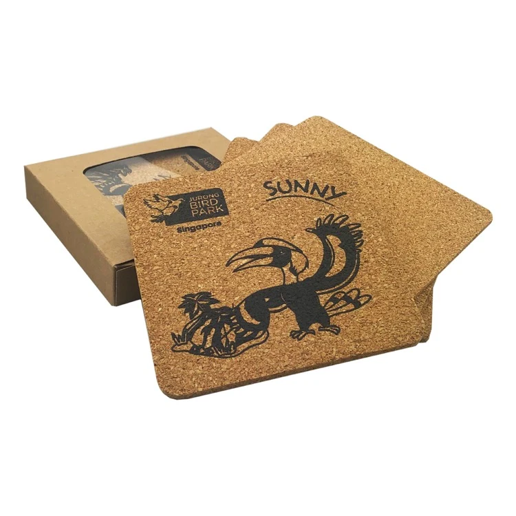 Vineyards Cork Coaster Square Set of 4 1