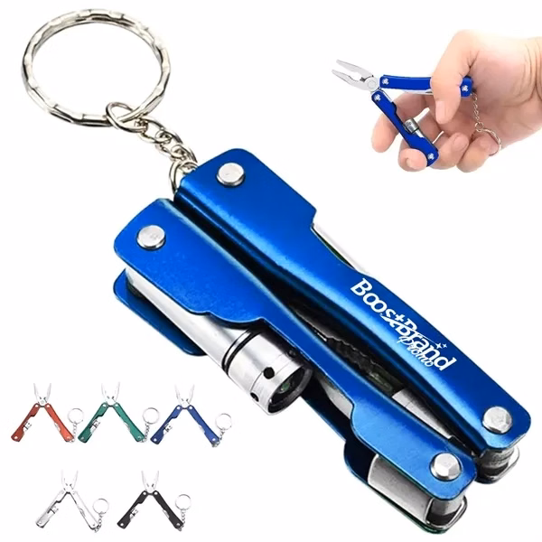 Custom Compact Folding Multi Tool Pliers with LED Light — Pocket Repair Essential