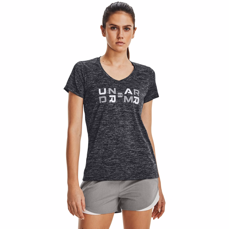 UA Tech Twist Graphic Women's V-Neck Short Sleeve
