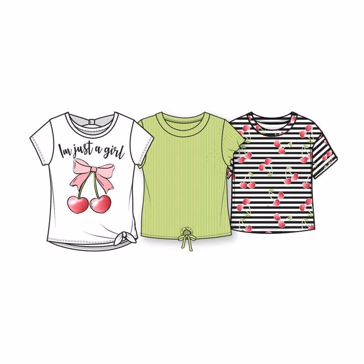 Girls' Fashion Tees - Assorted Colors Size 4-6X 3pk