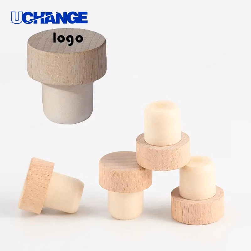 Red Wine Wooden Stopper for Bottle Sealing & Wine Accessories