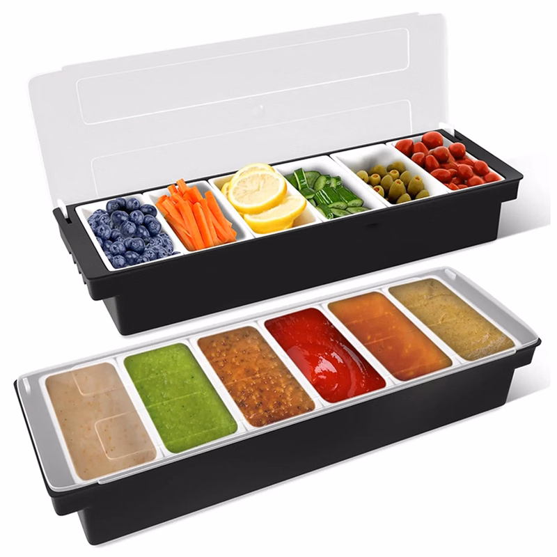6 Grids Fruit Salad Tray Platter