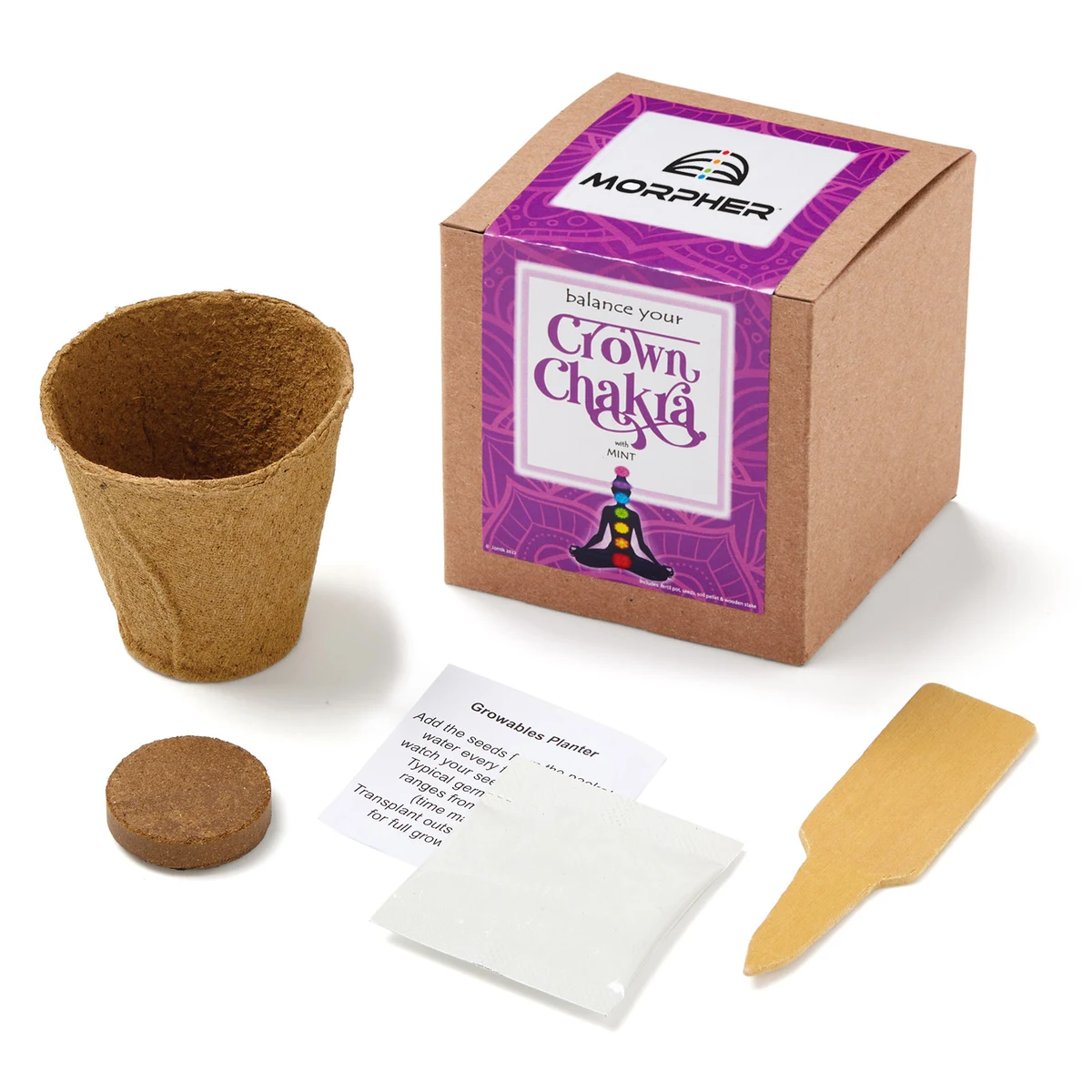 Crown Chakra Growable Planter In Kraft Gift Box 1