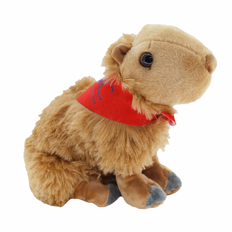 12" Cuddlekin Capybara with bandana and one color imprint