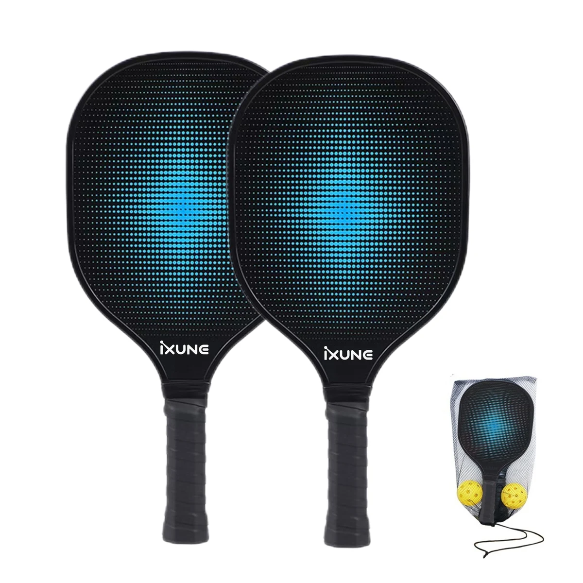 Full Color Wood Pickleball Set with Mesh Bag 1