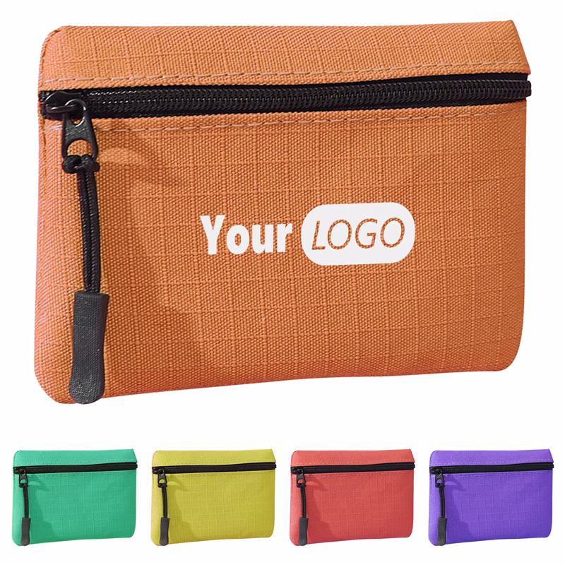 Oxford Compact And Stylish Mini Zipper Coin Purse With Custom Logo