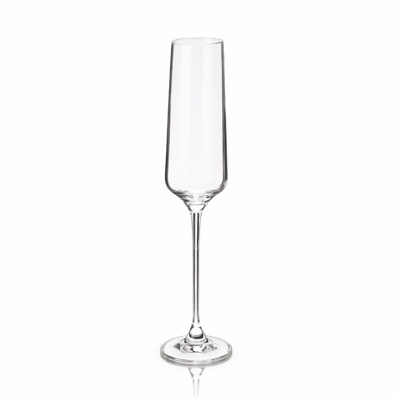 Viski® Reserve Inez Crystal Flute Glass, set of 4