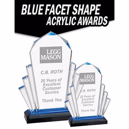 Acrylic: Facet 6x8", Blue/Black base