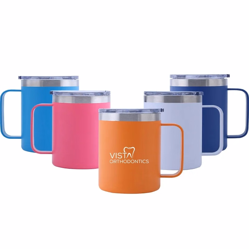 14oz Double Wall Stainless Steel Vacuum Coffee Mug With Lid