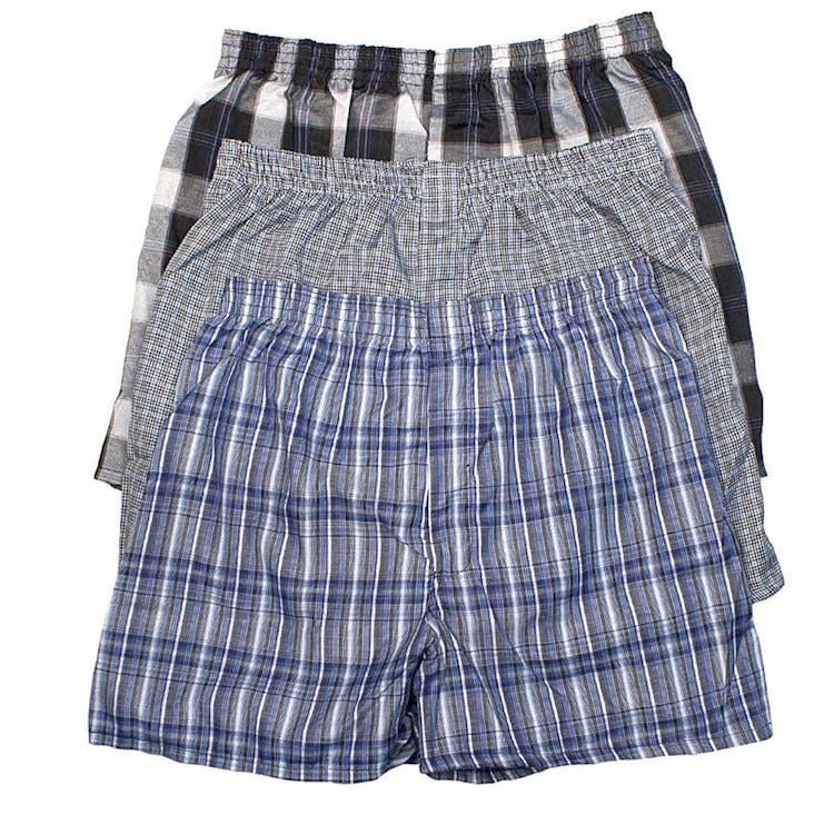 Men's Plaid Boxer Shorts - 3XL 3 Pack 1