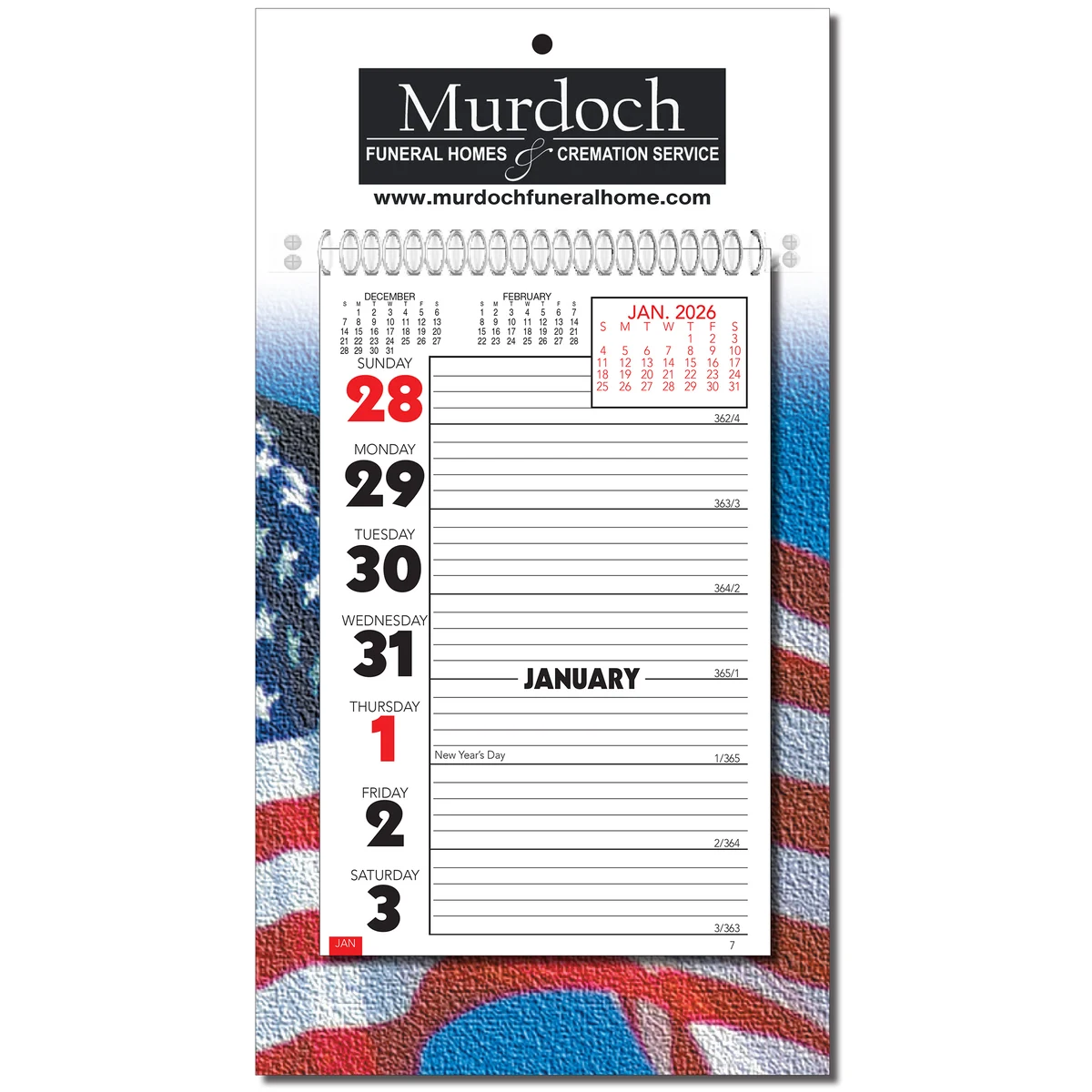 Weekly Memo Almanac Calendar- Patriotic 1