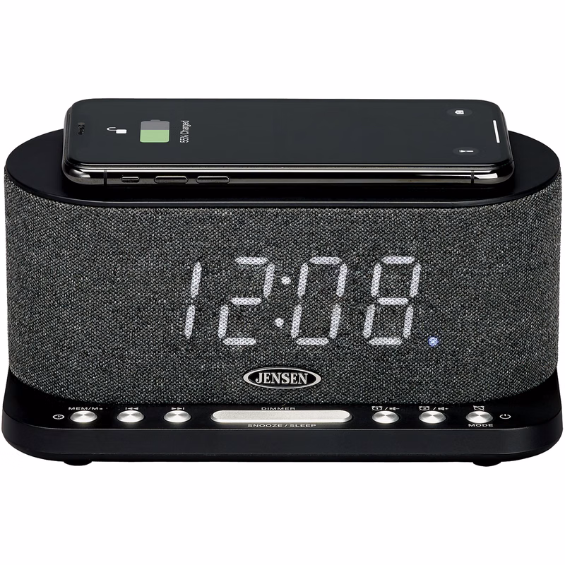 Dual Alarm Clock Radio with Wireless Qi Charging