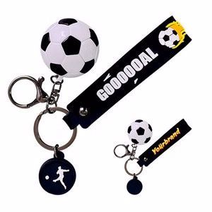 Vibrant 3D Goal Football PVC Keychain Ring