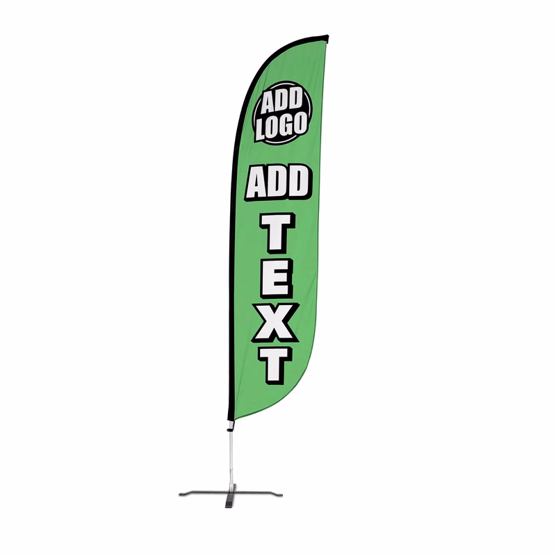 Custom 11ft Feather Flag w/ X-Stand Pole Set
