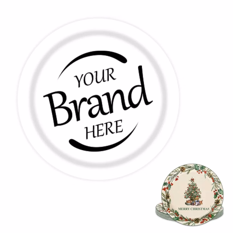 Christmas Paper Disposable Dinner Plates