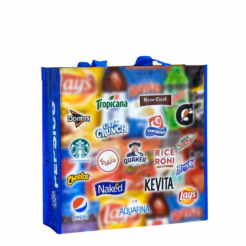 Custom Full-Color Printed 150g Laminated RPET (recycled from plastic bottles) Tote Bag15"x15"x9"