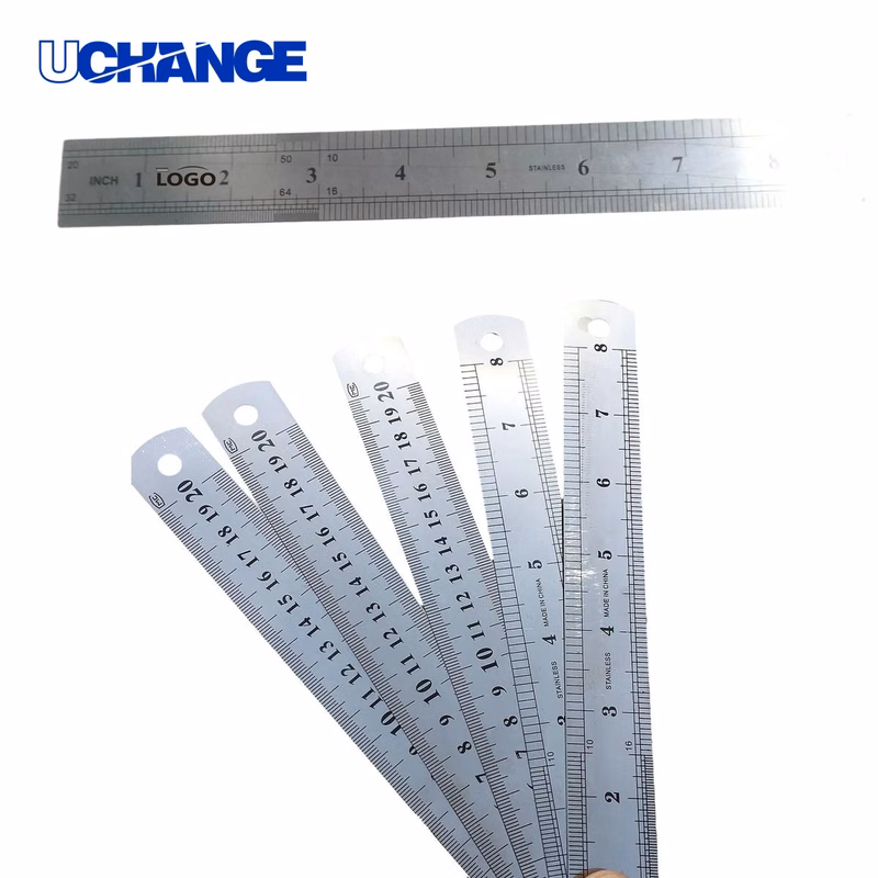 Two-Sided Steel Ruler Measuring Tool