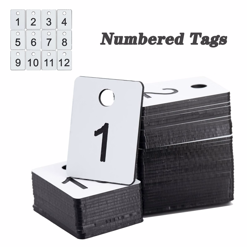 Rectangle Key Number Tags Number Disc with Hole (1-50)