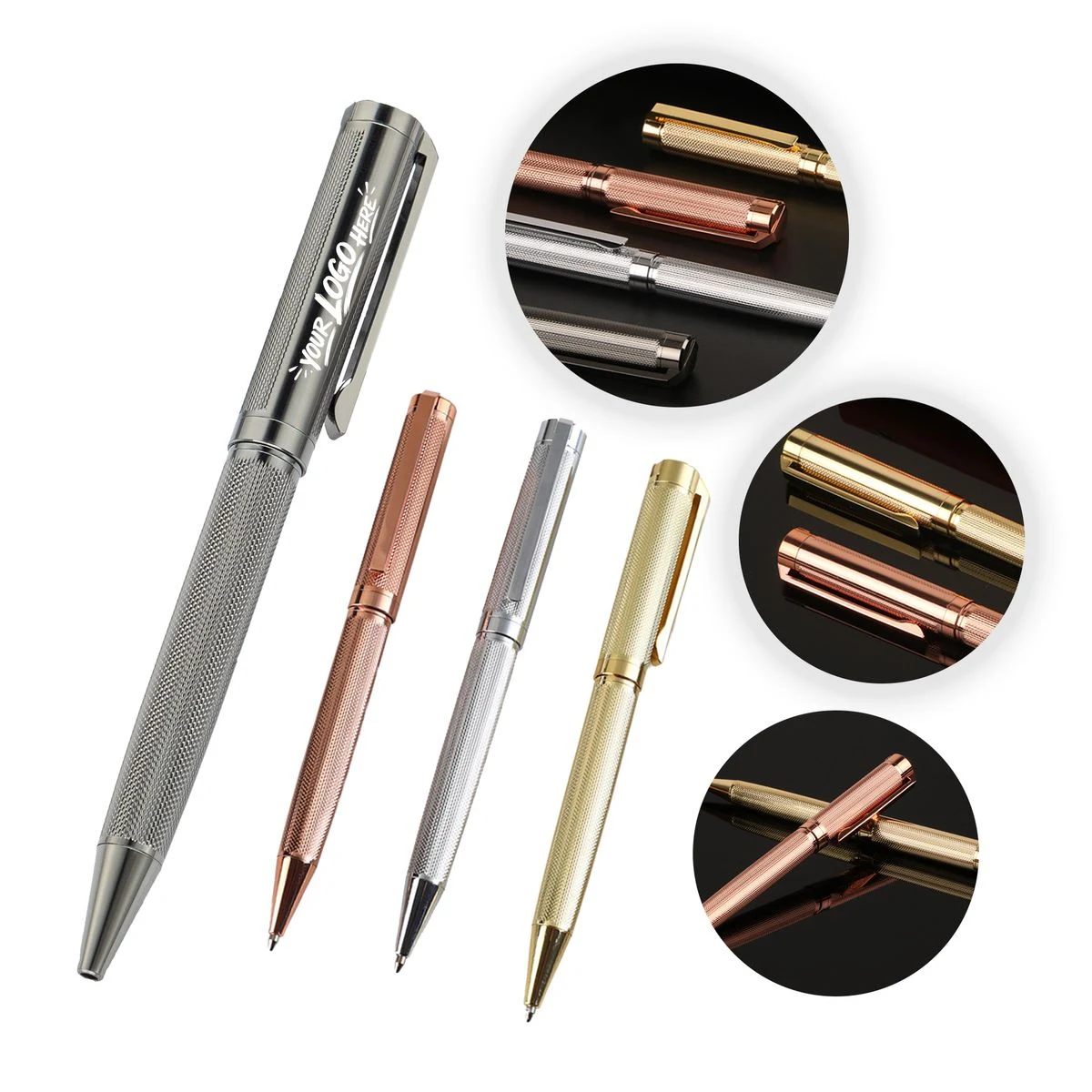Matte Metal Ballpoint Pen Black Ink 1.0mm Gift 1