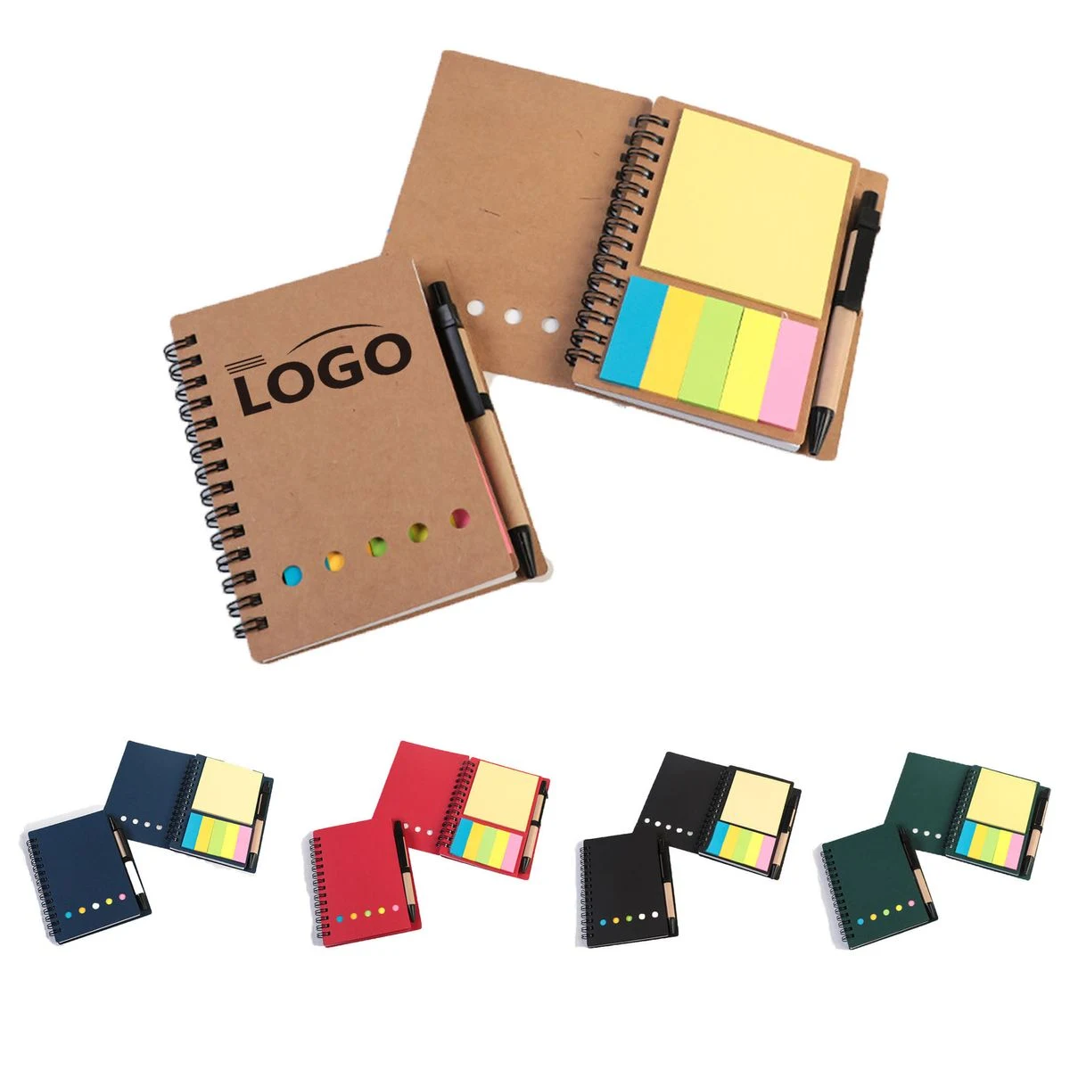 Colorful Tabbed Planner Notebook With Writing Pen 1