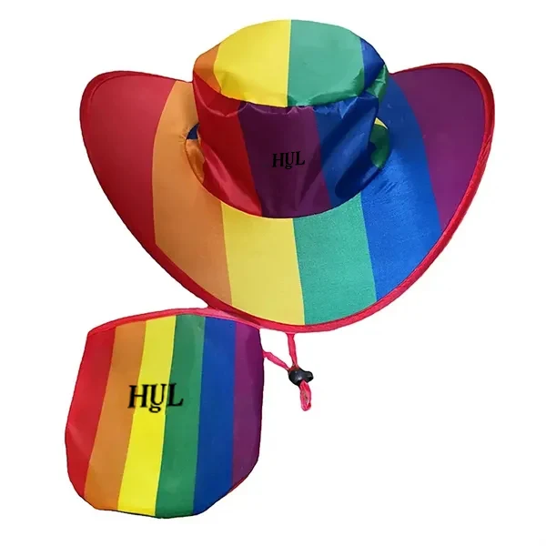 Felt Wide Brim Rainbow Hat 1