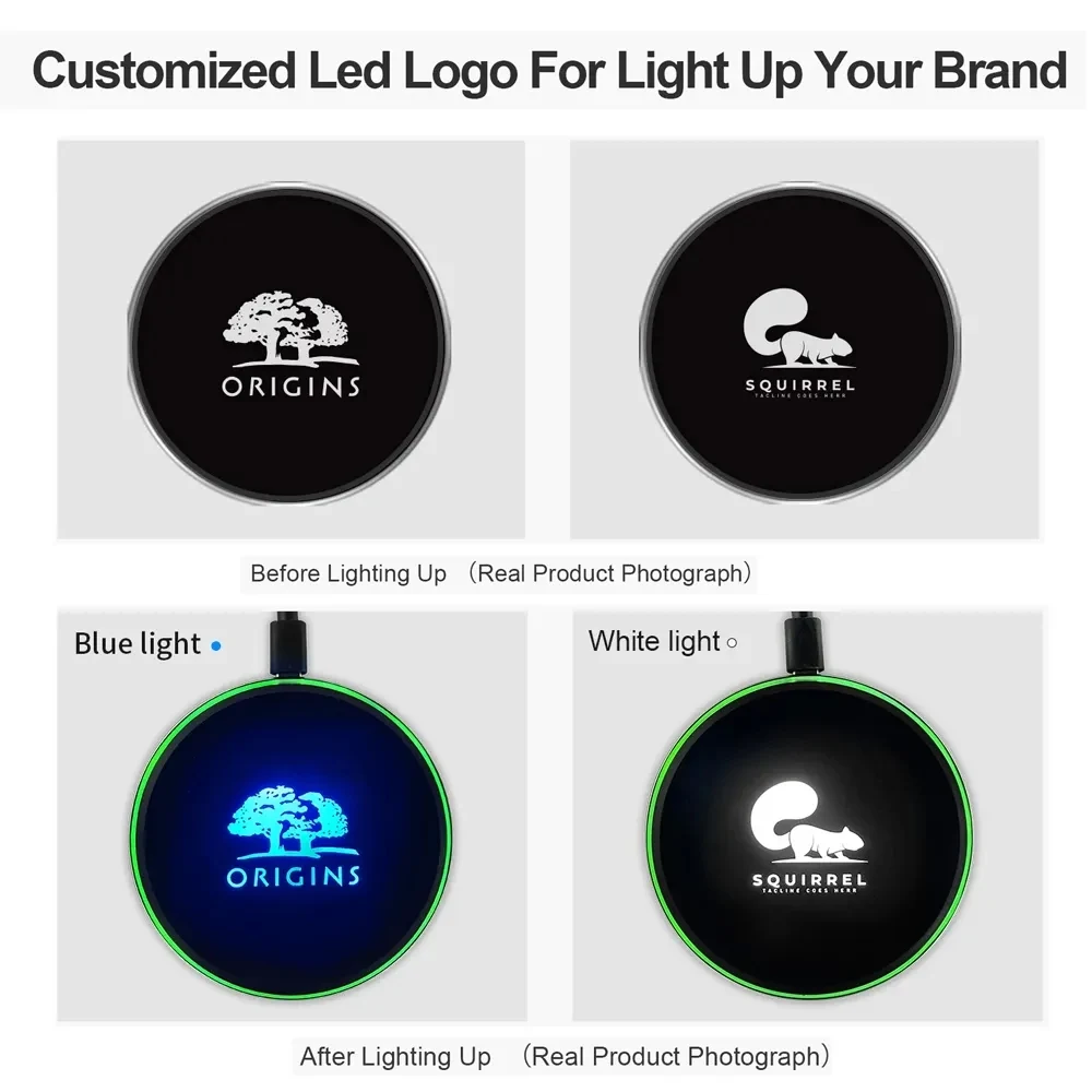 Hot Selling 15W Wireless Charger Light-up Your Brand 1